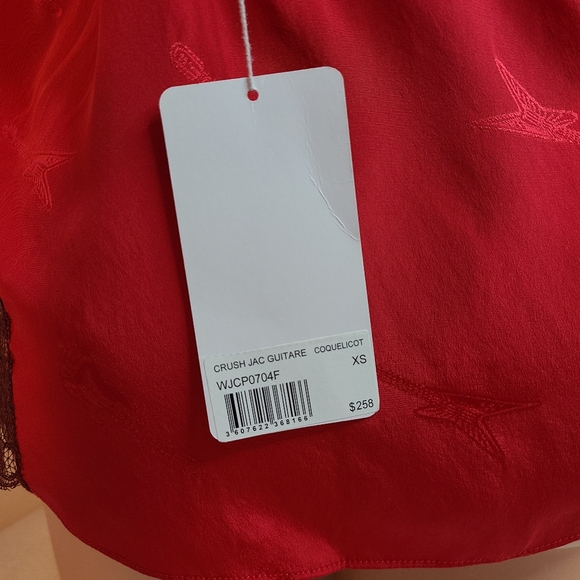 Zadig & Voltaire Silk Crush Jac Guitare Cami Size XS - Coquelicot - Picture 6 of 9